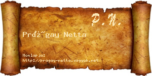 Prágay Netta névjegykártya